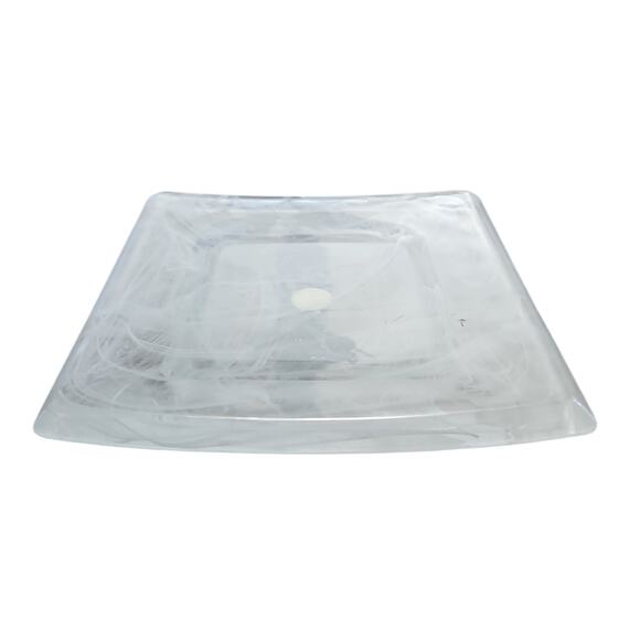 Partylite White Marble Swirl Glass Candle Holder - Picture 1 of 3